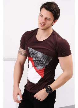 Ön Baskılı Bordo T-shirt