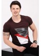 Ön Baskılı Bordo T-shirt
