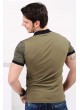 Desenli Polo Yaka Haki T-shirt
