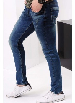 Yıkamalı Taşlı Açık Mavi Denim