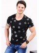 Yıldız Baskılı Siyah T-shirt