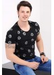 Yıldız Baskılı Siyah T-shirt