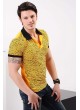Desenli Polo Yaka Sarı T-shirt