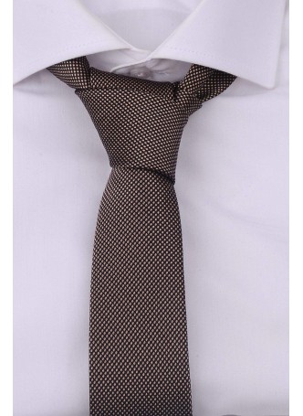 Desenli Kahve Kravat