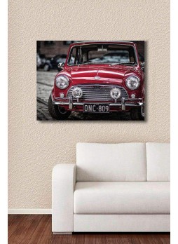 Kırmızı Klasik Araba Kanvas Tablo