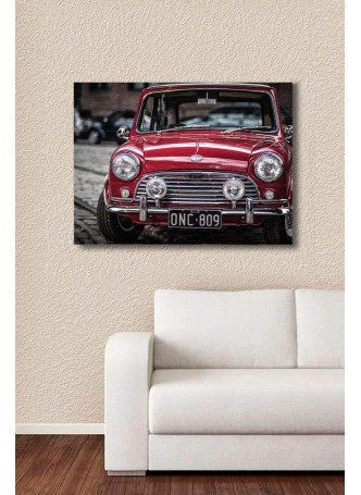 Kırmızı Klasik Araba Kanvas Tablo
