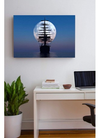 Özel Çizim Gemi Kanvas Tablo