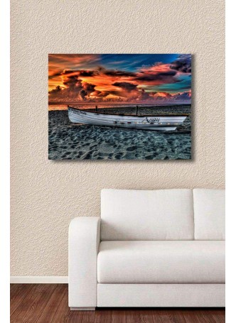 Özel Dekoratif Kayık Kanvas Tablo