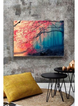 Özel Dekoratif Pembe Yapraklar Kanvas Tablo