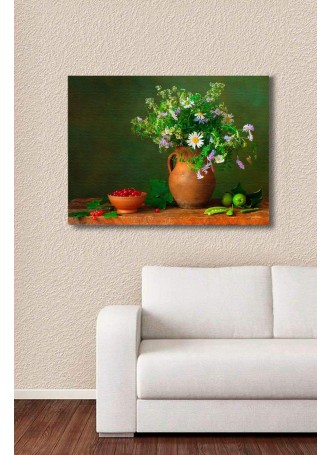 Özel Dekoratif Çiçekli Kanvas Tablo