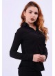 İncili Omuz Siyah Gömlek