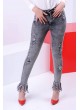 Kesikli Püskül Paça Siyah Denim