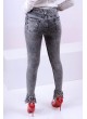 Kesikli Püskül Paça Siyah Denim