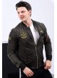 Armalı Haki Bomber Ceket
