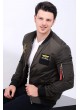Armalı Haki Bomber Ceket