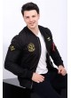 Armalı Siyah Bomber Ceket