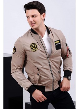Armalı Krem Bomber Ceket