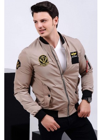 Armalı Krem Bomber Ceket