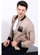 Armalı Krem Bomber Ceket