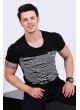 Çift Yön Baskılı Siyah T-shirt