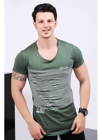Çift Yön Baskılı Yeşil T-shirt