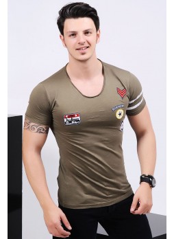 Armalı Haki T-shirt