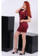 Omuz Fırfırlı Bordo Elbise