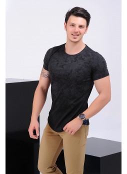 Desenli Füme T-shirt