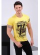74 Baskılı Sarı T-shirt