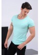 Kesik Cep Nil Yeşili T-shirt