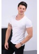 Kesik Cep Beyaz T-shirt