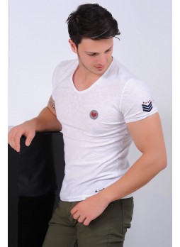 Bomb Armalı Beyaz T-shirt