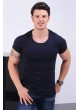 Kesik Cep Lacivert T-Shirt