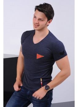 Armalı Lacivert T-shirt