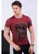 74 Baskılı Bordo T-shirt