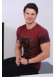 74 Baskılı Bordo T-shirt