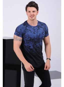 Desenli Mavi T-shirt