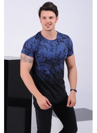 Desenli Mavi T-shirt