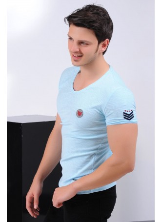 Bomb Armalı Açık Mavi T-Shirt