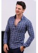 Lacivert Beyaz Ekoseli Gömlek
