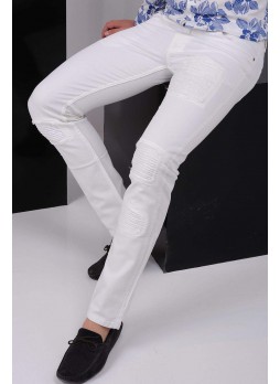 Parçalı Beyaz Denim