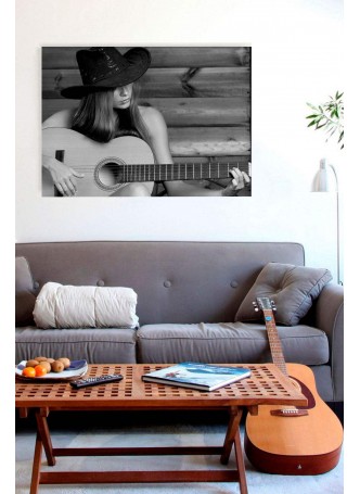 Gitarlı Kız Kanvas Tablo