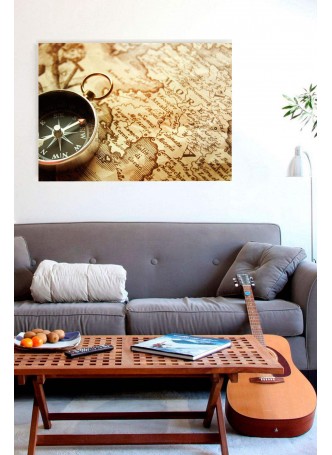 Mora ve Pusula Dekoratif Kanvas Tablo