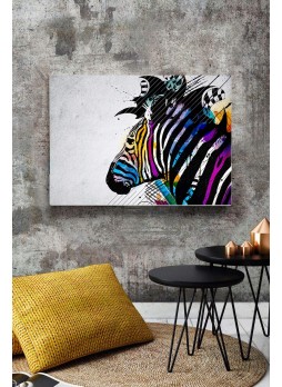 Renkli Zebra Kanvas Tablo