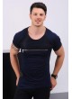 Fermuar Detay Lacivert T-Shirt