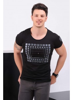 Life Baskılı Siyah T-Shirt