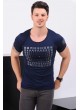 Life Baskılı Lacivert T-Shirt