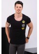 Emoji Armalı Siyah T-Shirt