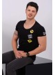 Emoji Armalı Siyah T-Shirt