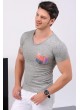 Desenli Cep Haki T-Shirt